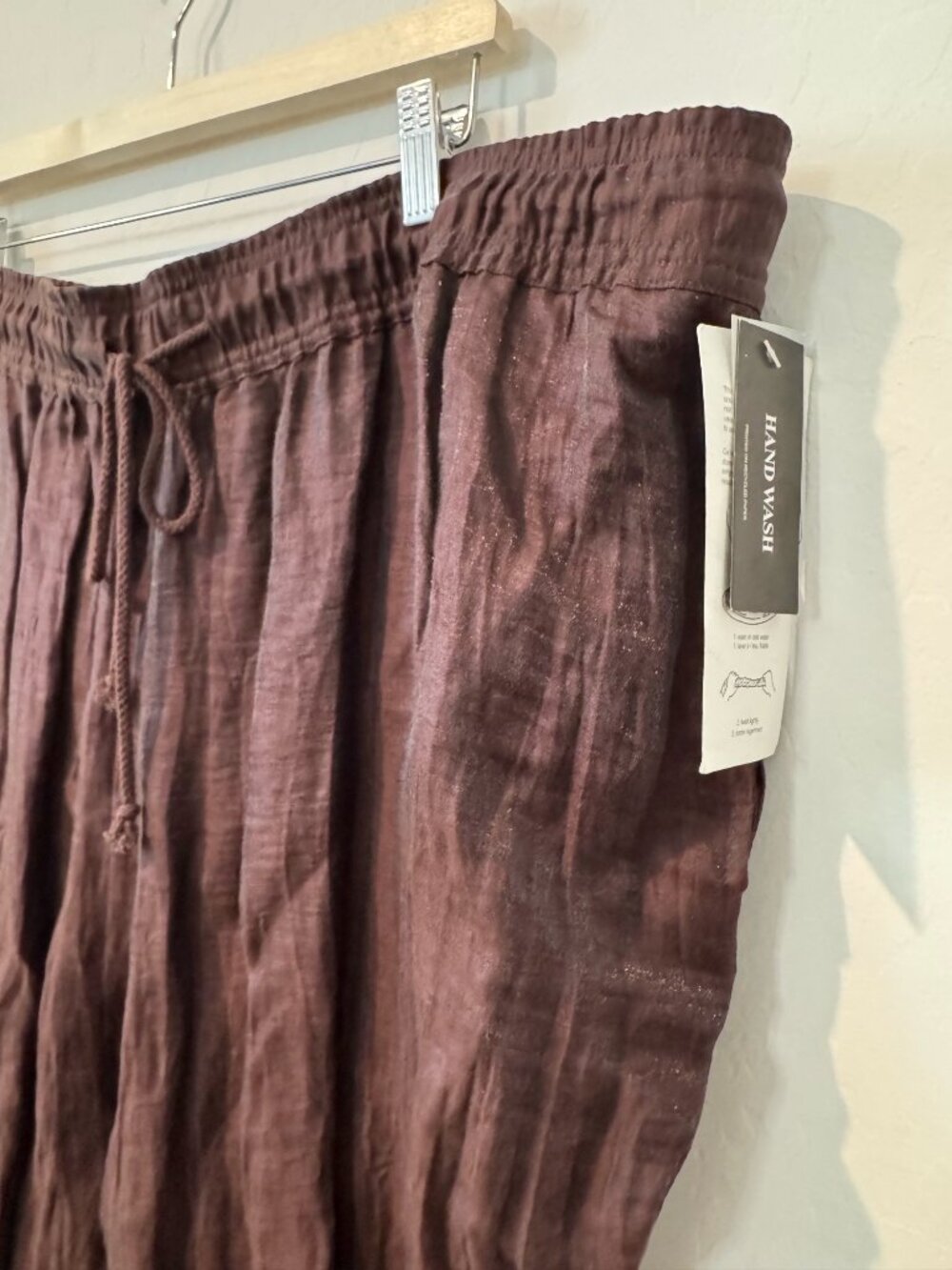 NWT Peter Nygard Linen Blend Crinkle Pull On Wide Leg Pants Plus Size New 2X - Picture 3 of 10